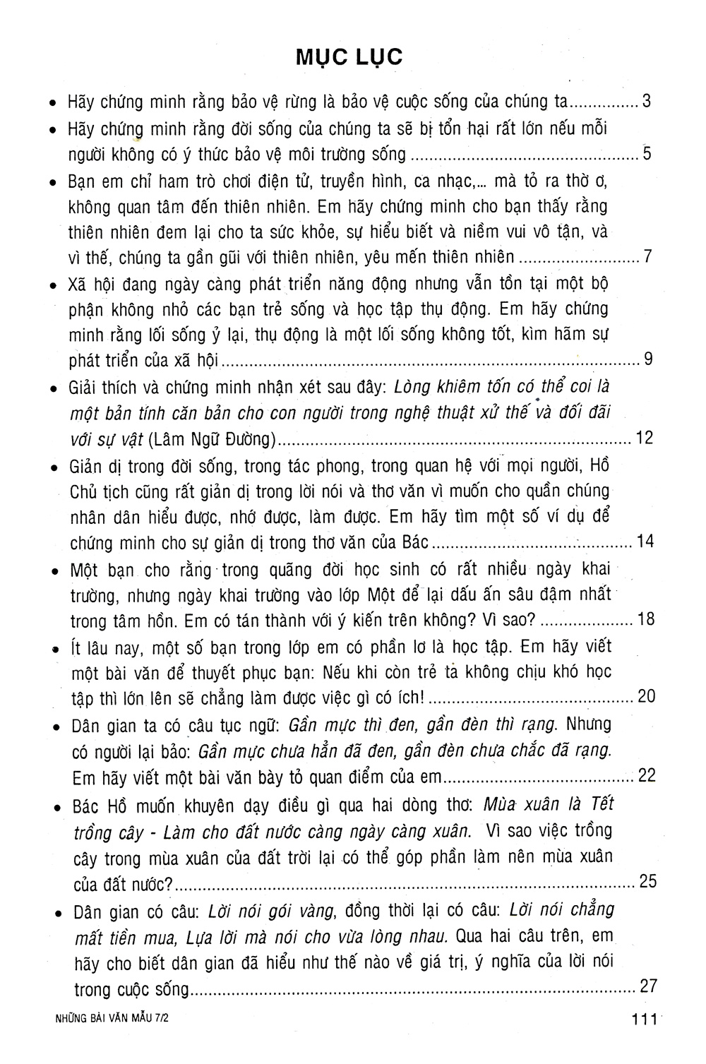 bộ những bài văn mẫu 7 - tập 2