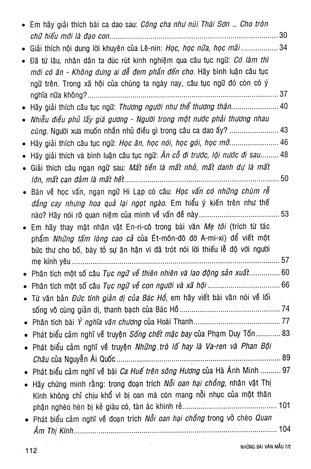 bộ những bài văn mẫu 7 - tập 2