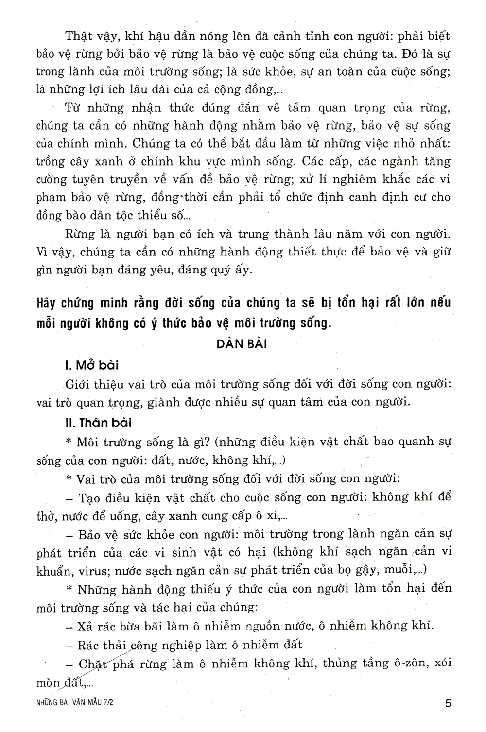 bộ những bài văn mẫu 7 - tập 2