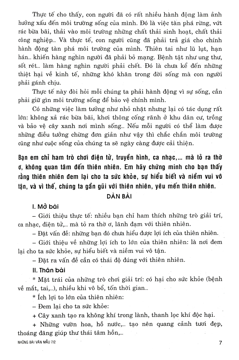 bộ những bài văn mẫu 7 - tập 2