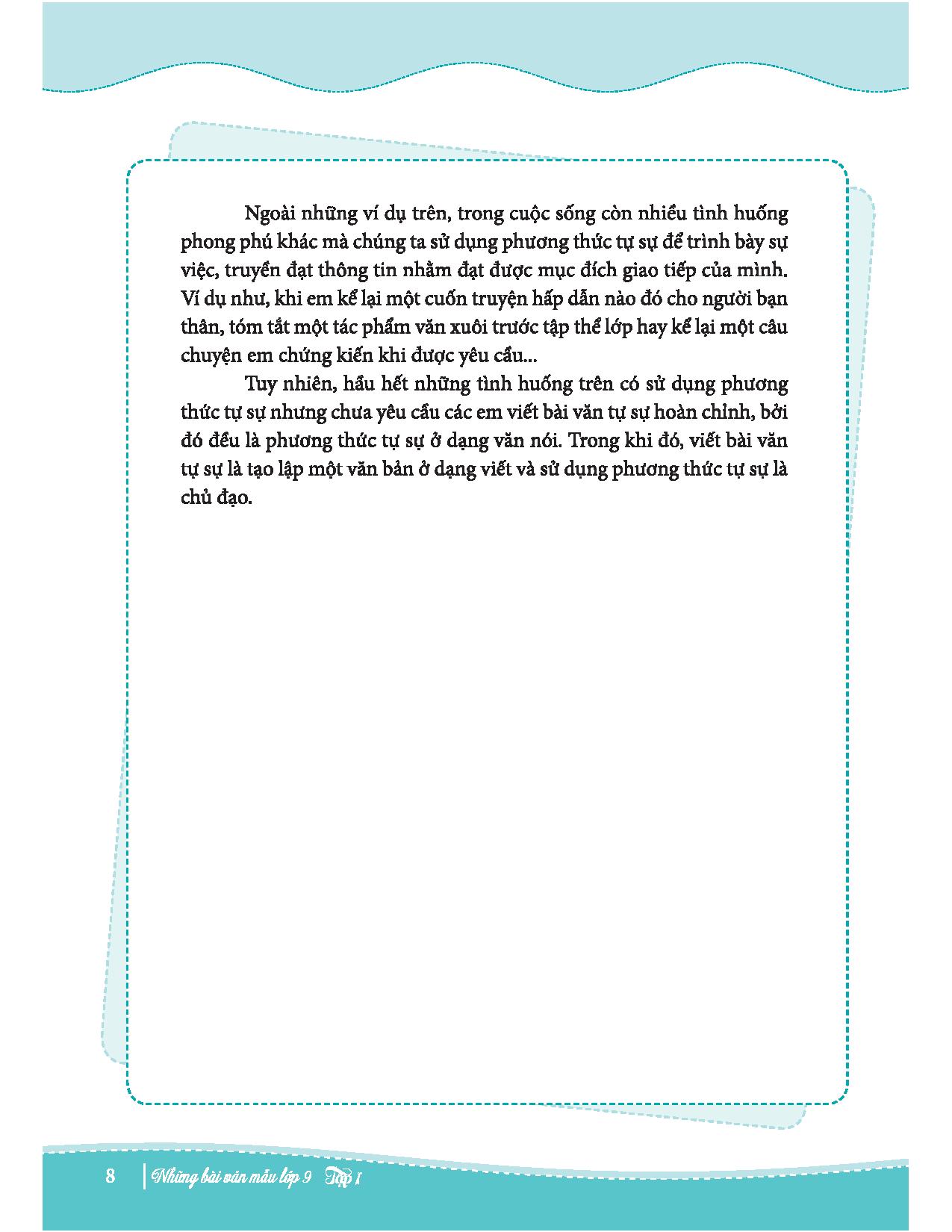 bộ những bài văn mẫu lớp 9 - tập 1