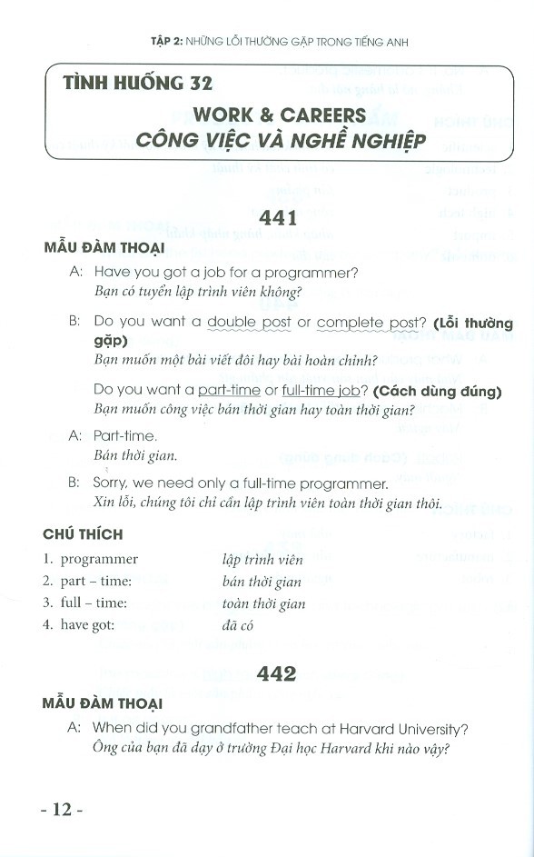 bộ những lỗi thường gặp trong tiếng anh khi nói chuyện với người nước ngoài - tập 2