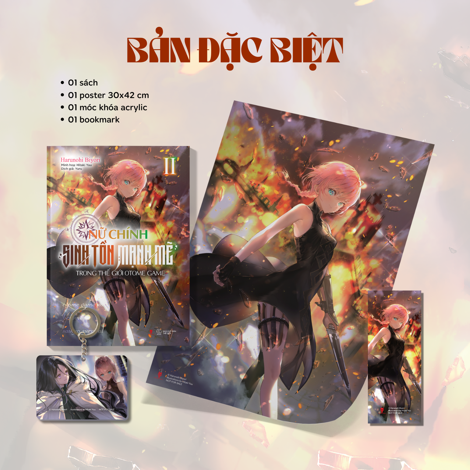 bộ nữ chính sinh tồn mạnh mẽ trong thế giới otome game - tập 2 - bản đặc biệt - tặng kèm bookmark + poster + móc khóa acrylic