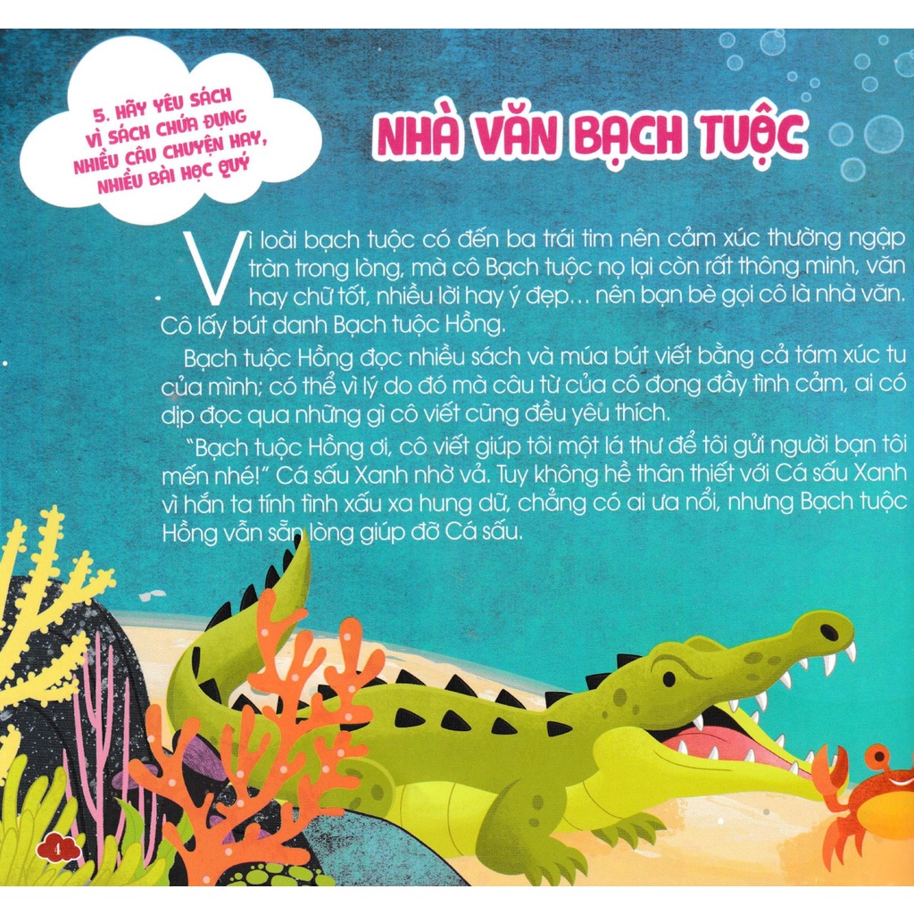 bộ nuôi dưỡng tâm hồn trẻ thơ - tập 4: nhà văn bạch tuộc (dành cho trẻ từ 3 đến 6 tuổi)