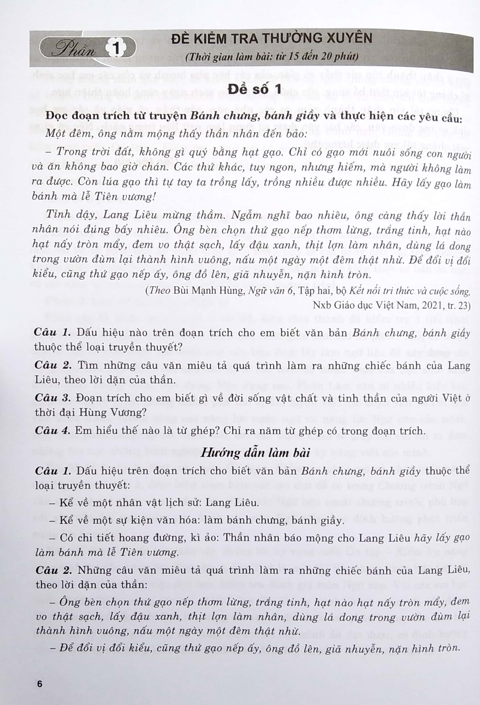 bộ ôn tập - kiểm tra nâng cao và phát triển năng lực ngữ văn 6 - tập 2