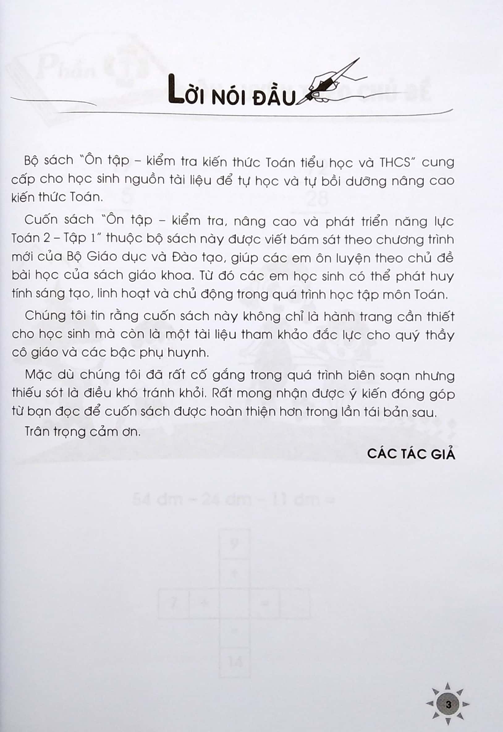 bộ ôn tập - kiểm tra nâng cao và phát triển năng lực toán 2 - tập 1 (biên soạn theo chương trình sách giáo khoa mới)