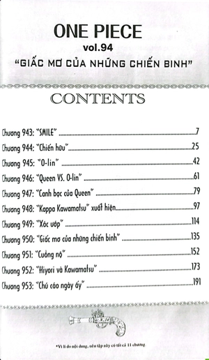 bộ one piece - tập 94 - "giấc mơ của những chiến binh" (tái bản 2022)