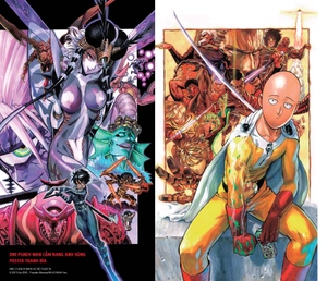 bộ one-punch man - cẩm nang anh hùng - tặng kèm sticker, tranh màu + bookmark pvc