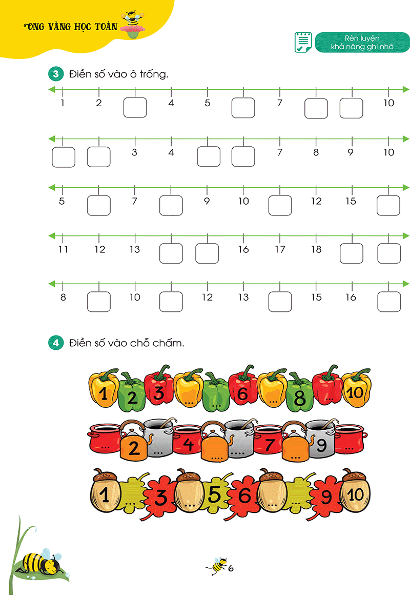bộ ong vàng học toán dành cho trẻ 4-6 tuổi - tập 3