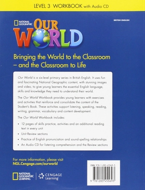 bộ our world british english level 3: workbook with audio cd