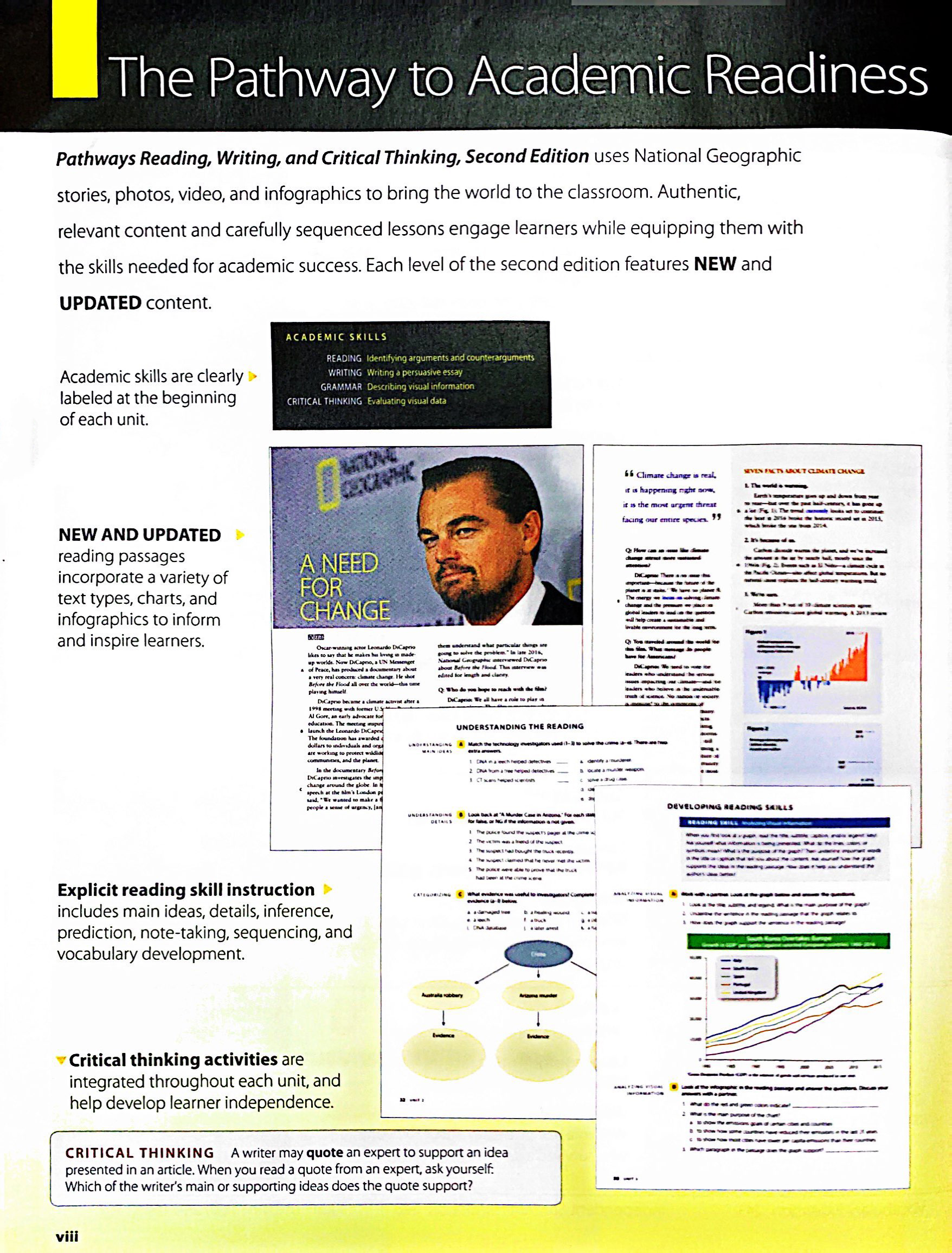 bộ pathways: reading, writing, and critical thinking 3, 2nd student edition + online workbook