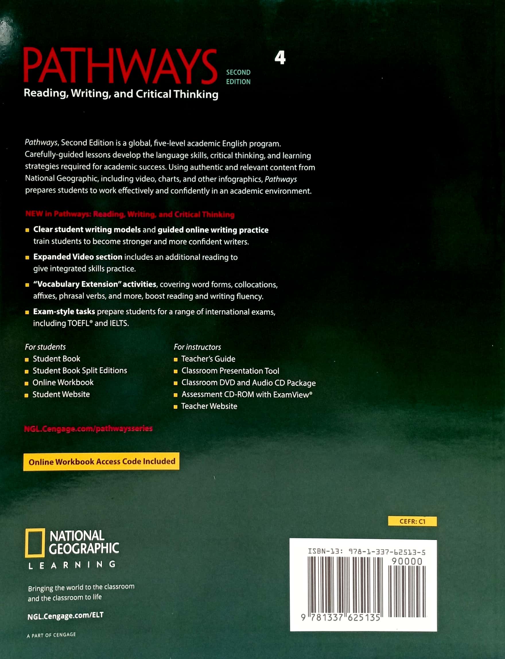 bộ pathways: reading, writing, and critical thinking 4: 2nd student edition + online workbook