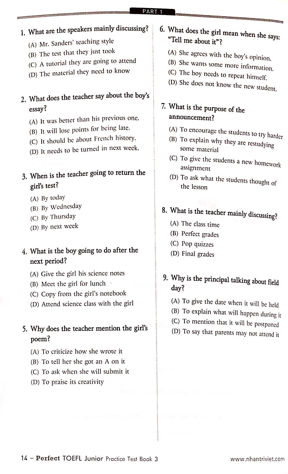 bộ perfect toelf junior_practice test_book 3 (+cd)