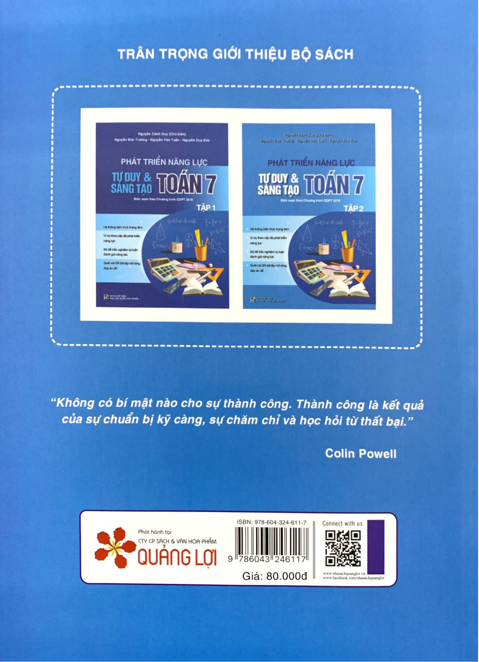 bộ phát triển năng lực tư duy và sáng tạo toán 7 - tập 2 (biên soạn theo chương trình giáo dục phổ thông 2018)