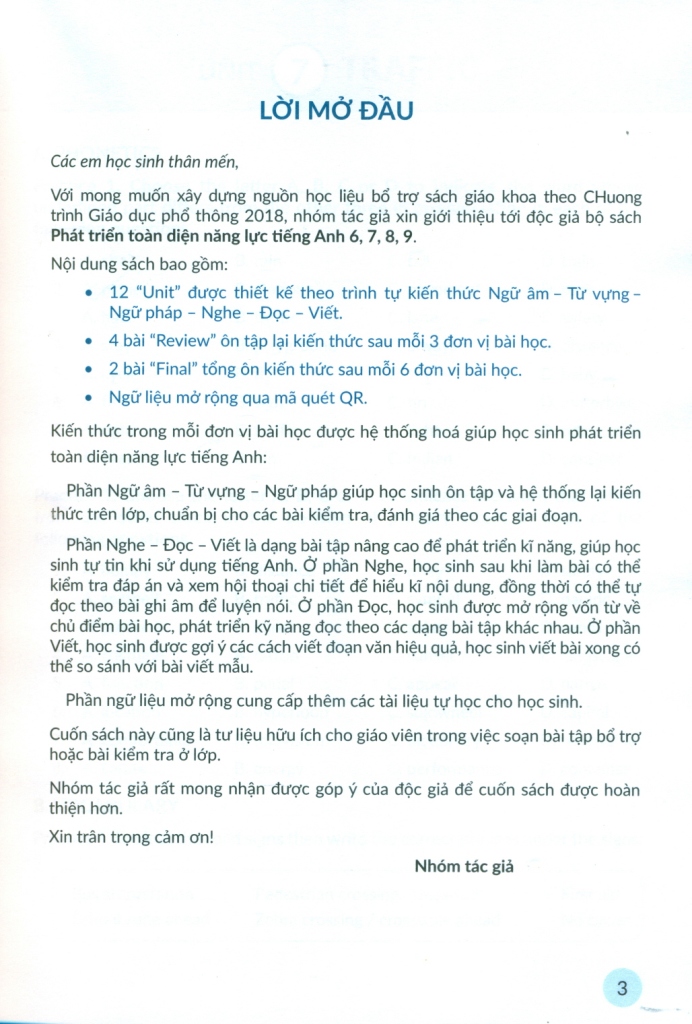 bộ phát triển toàn diện năng lực tiếng anh 7 - tập 2 (biên soạn theo chương trình gdpt 2018)