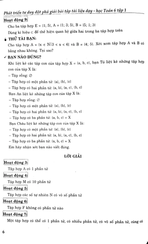 bộ phát triển tư duy đột phá giải bài tập tài liệu dạy - học toán lớp 6 (tập 1)