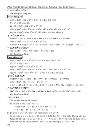 bộ phát triển tư duy đột phá giải bài tập tài liệu dạy - học toán lớp 8 (tập 1)