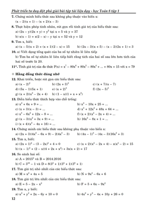 bộ phát triển tư duy đột phá giải bài tập tài liệu dạy - học toán lớp 8 (tập 1)