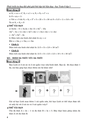bộ phát triển tư duy đột phá giải bài tập tài liệu dạy - học toán lớp 8 (tập 1)