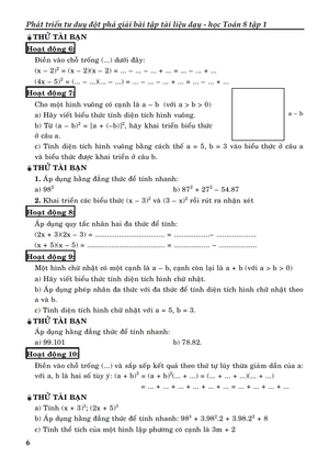 bộ phát triển tư duy đột phá giải bài tập tài liệu dạy - học toán lớp 8 (tập 1)