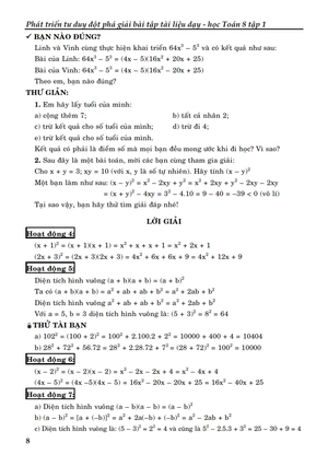 bộ phát triển tư duy đột phá giải bài tập tài liệu dạy - học toán lớp 8 (tập 1)