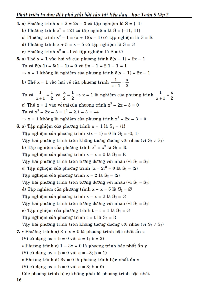 bộ phát triển tư duy đột phá giải bài tập tài liệu dạy - học toán lớp 8 (tập 2)