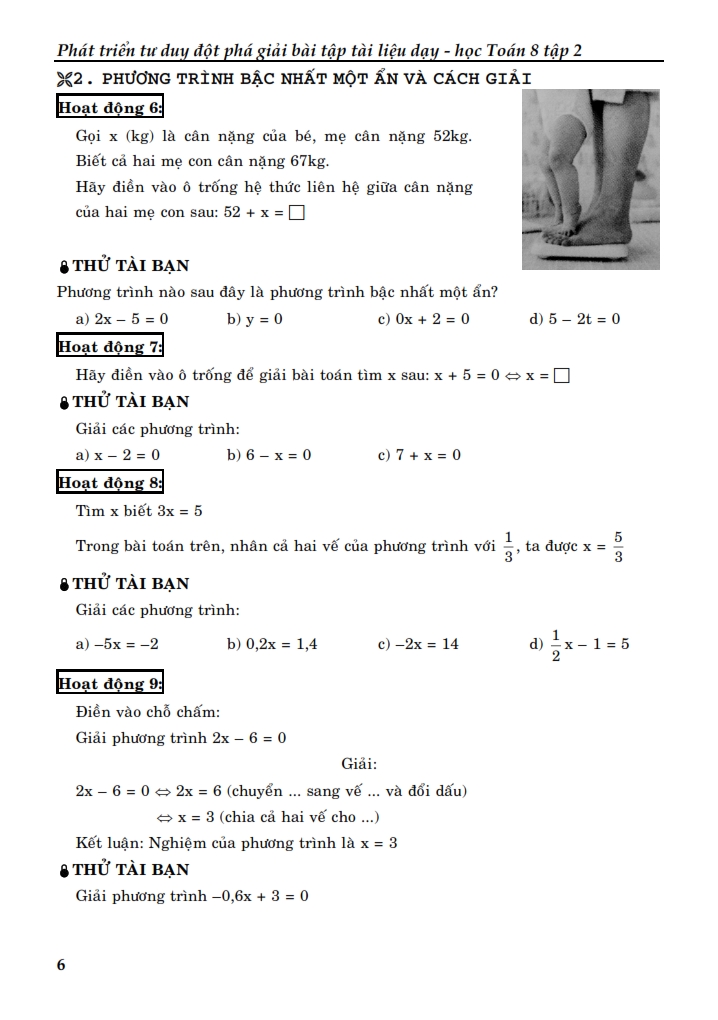 bộ phát triển tư duy đột phá giải bài tập tài liệu dạy - học toán lớp 8 (tập 2)