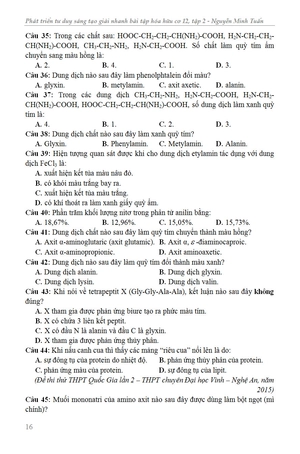bộ phát triển tư duy sáng tạo giải nhanh bài tập trắc nghiệm hóa học hữu cơ 12 - tập 2