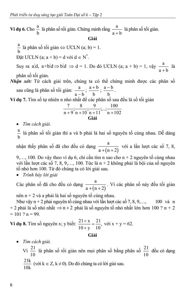 bộ phát triển tư duy sáng tạo giải toán 6 - tập 2