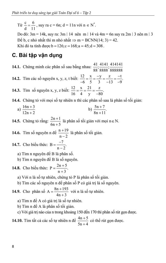 bộ phát triển tư duy sáng tạo giải toán 6 - tập 2