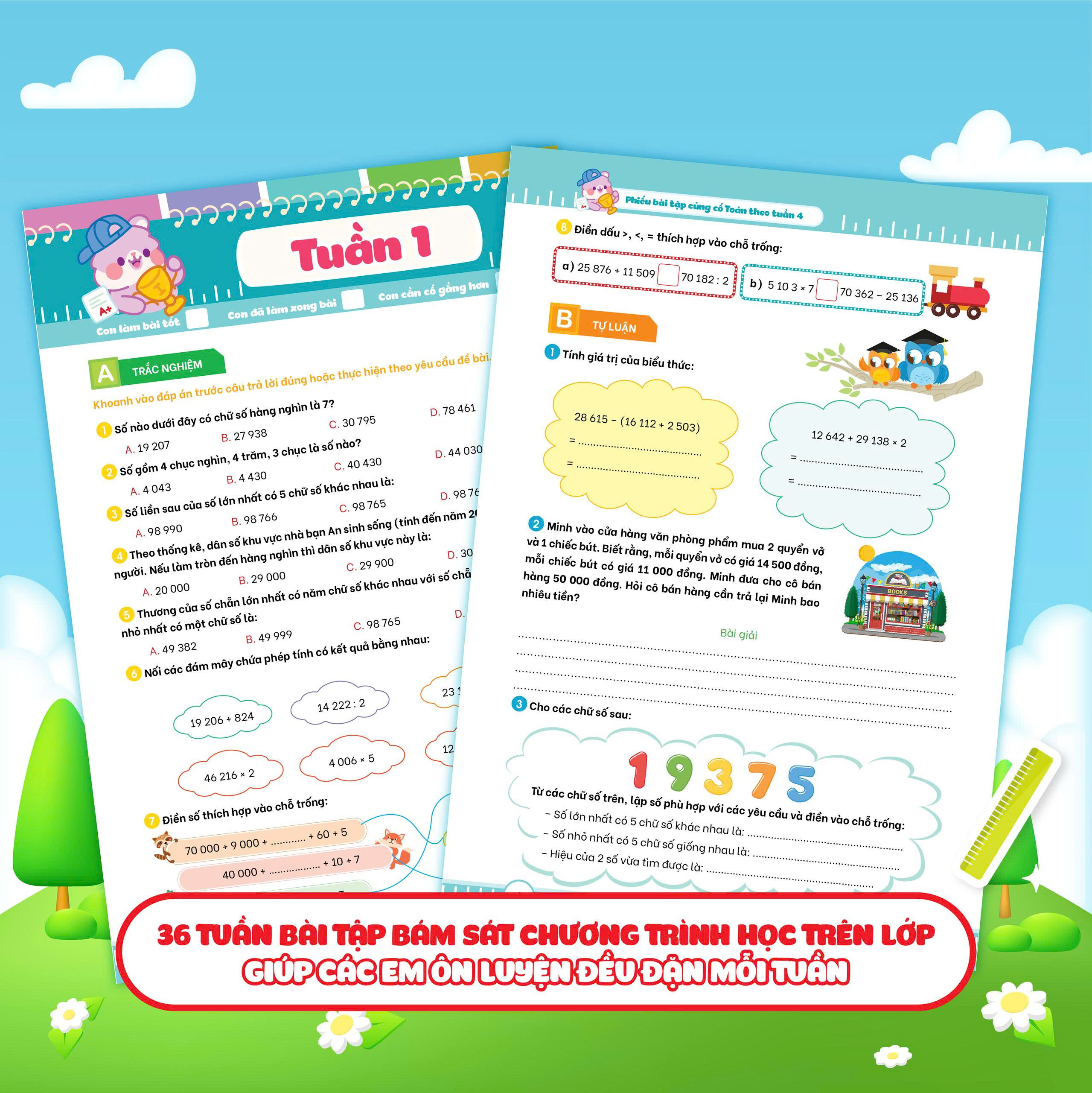 Bộ
						
										
										Phiếu Bài Tập Củng Cố Toán Theo Tuần 4