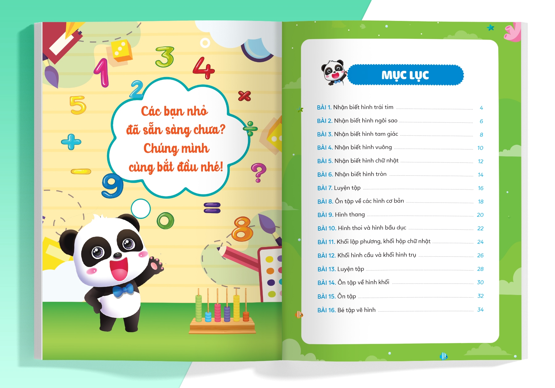 bộ phiếu luyện toán tư duy cùng gấu kiki 2: làm quen với hình khối