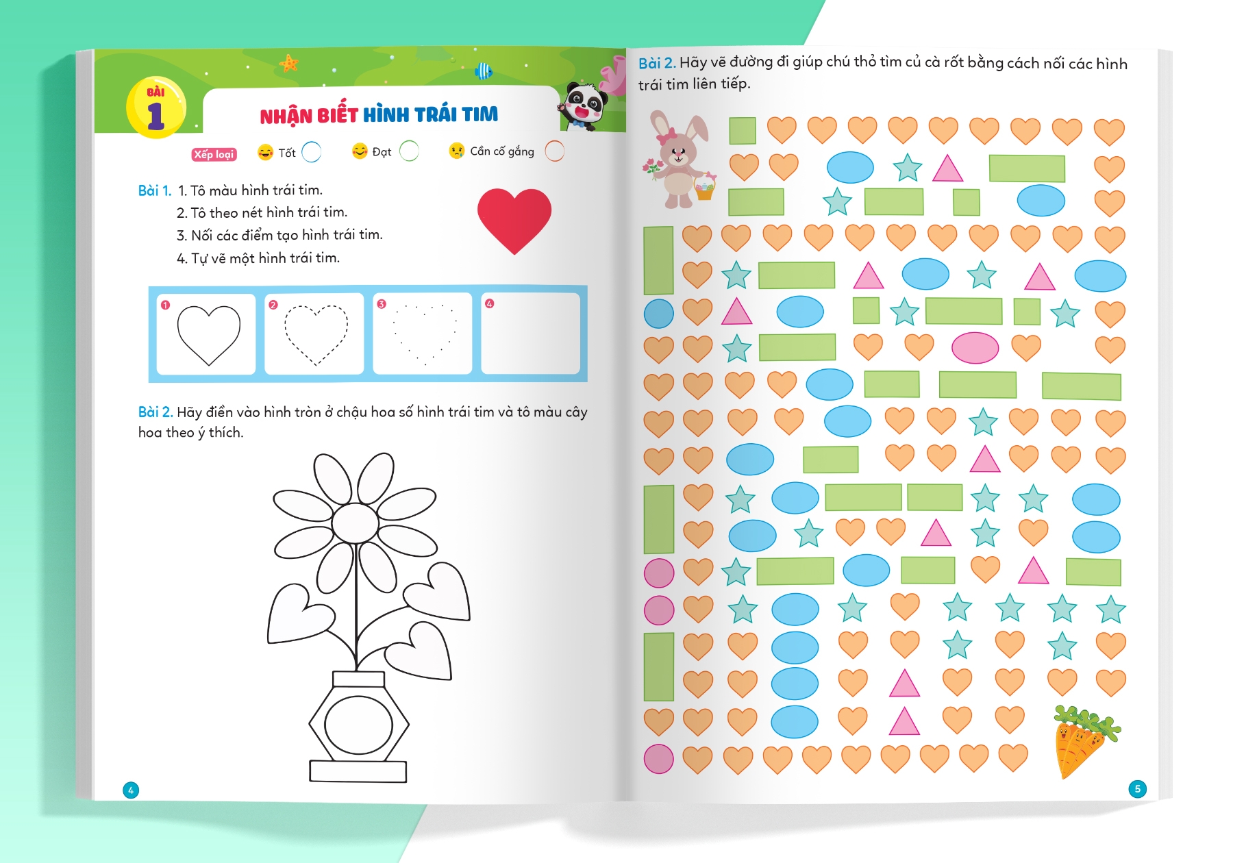 bộ phiếu luyện toán tư duy cùng gấu kiki 2: làm quen với hình khối