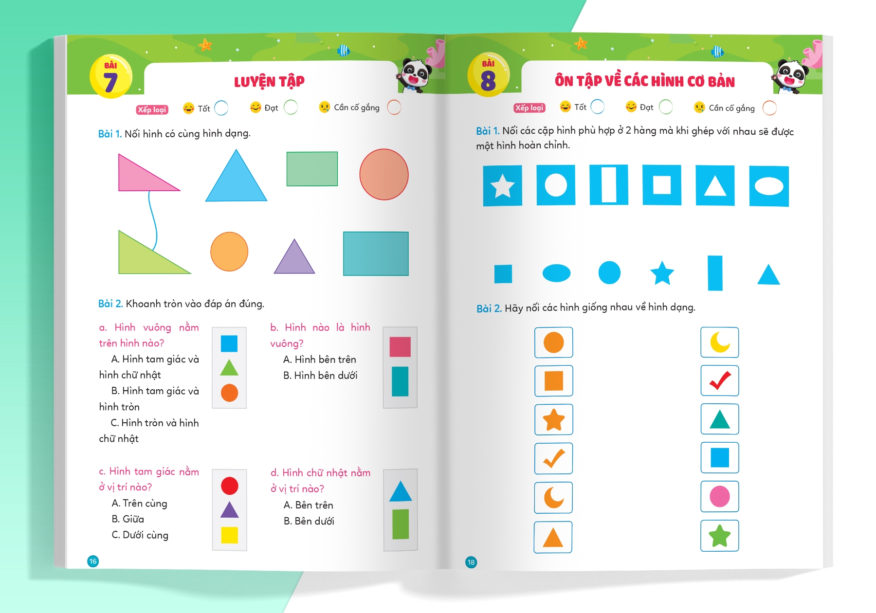 bộ phiếu luyện toán tư duy cùng gấu kiki 2: làm quen với hình khối