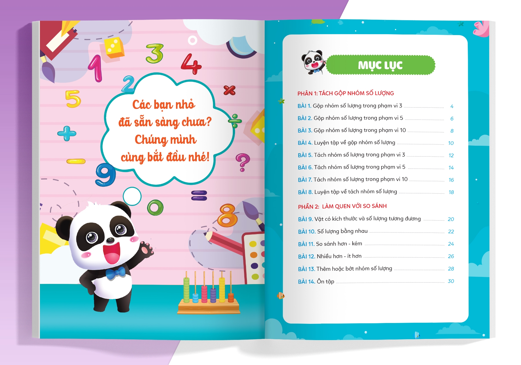 bộ phiếu luyện toán tư duy cùng gấu kiki 4: tách gộp nhóm số lượng - làm quen với so sánh