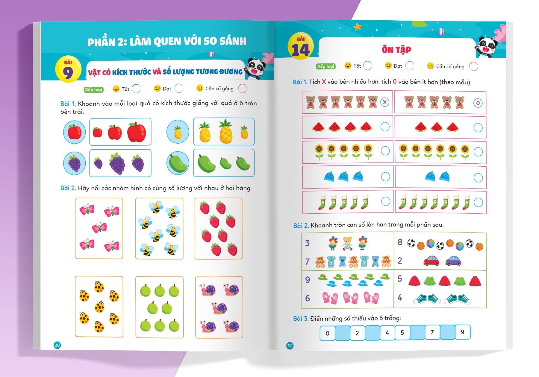 bộ phiếu luyện toán tư duy cùng gấu kiki 4: tách gộp nhóm số lượng - làm quen với so sánh