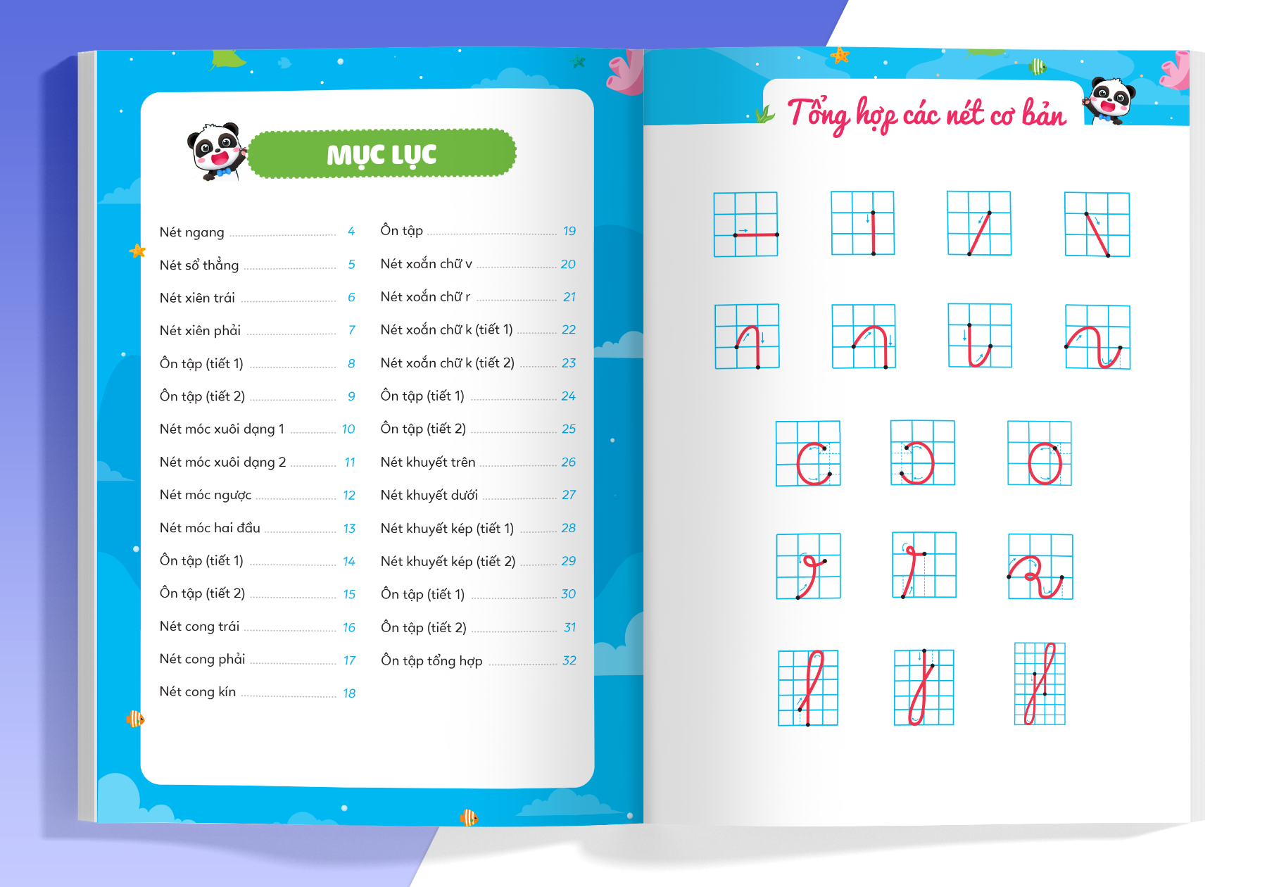 bộ phiếu luyện viết cùng gấu kiki 1 - luyện viết các nét cơ bản
