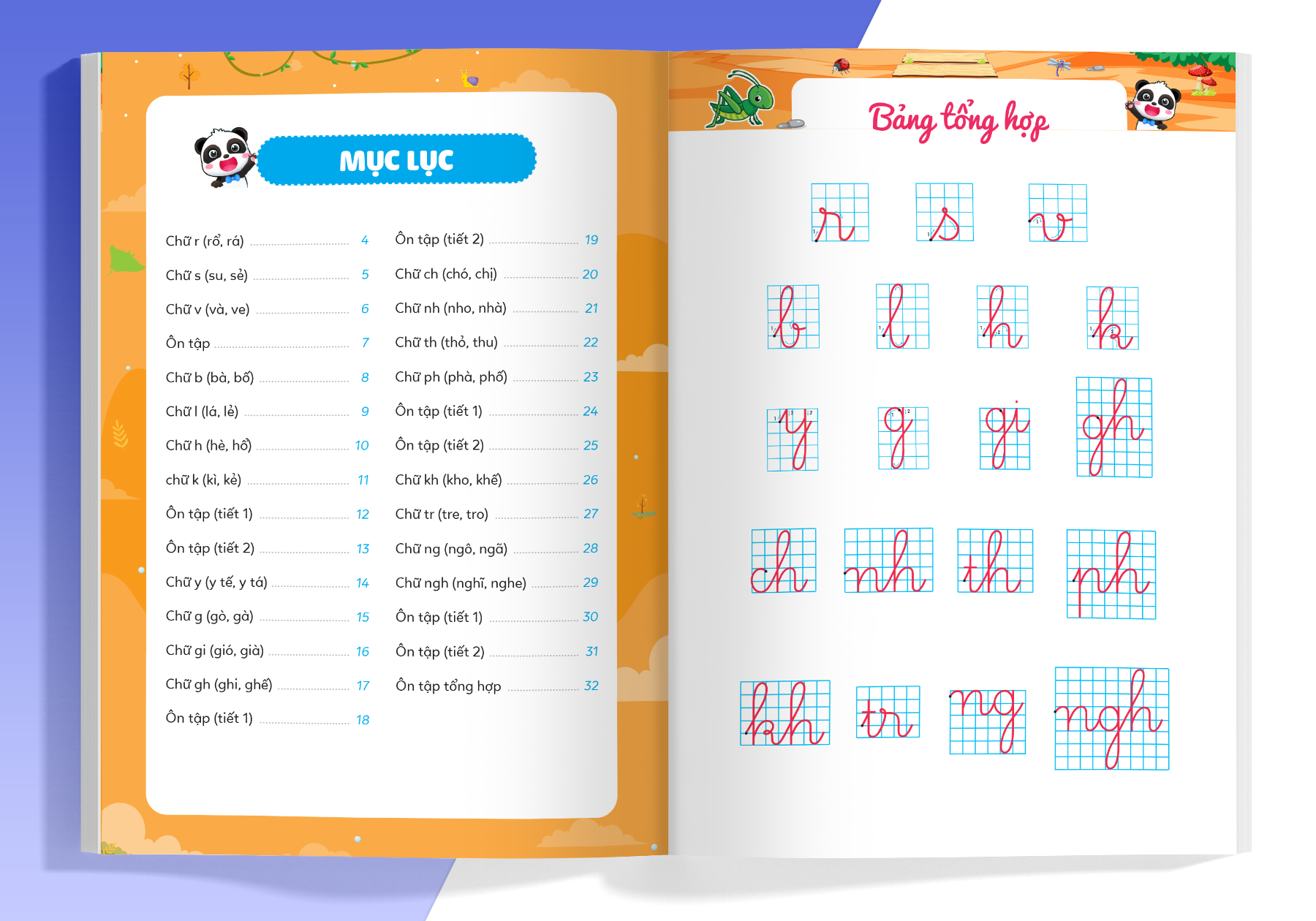 bộ phiếu luyện viết cùng gấu kiki 3 - luyện viết bảng chữ cái và chữ ghép