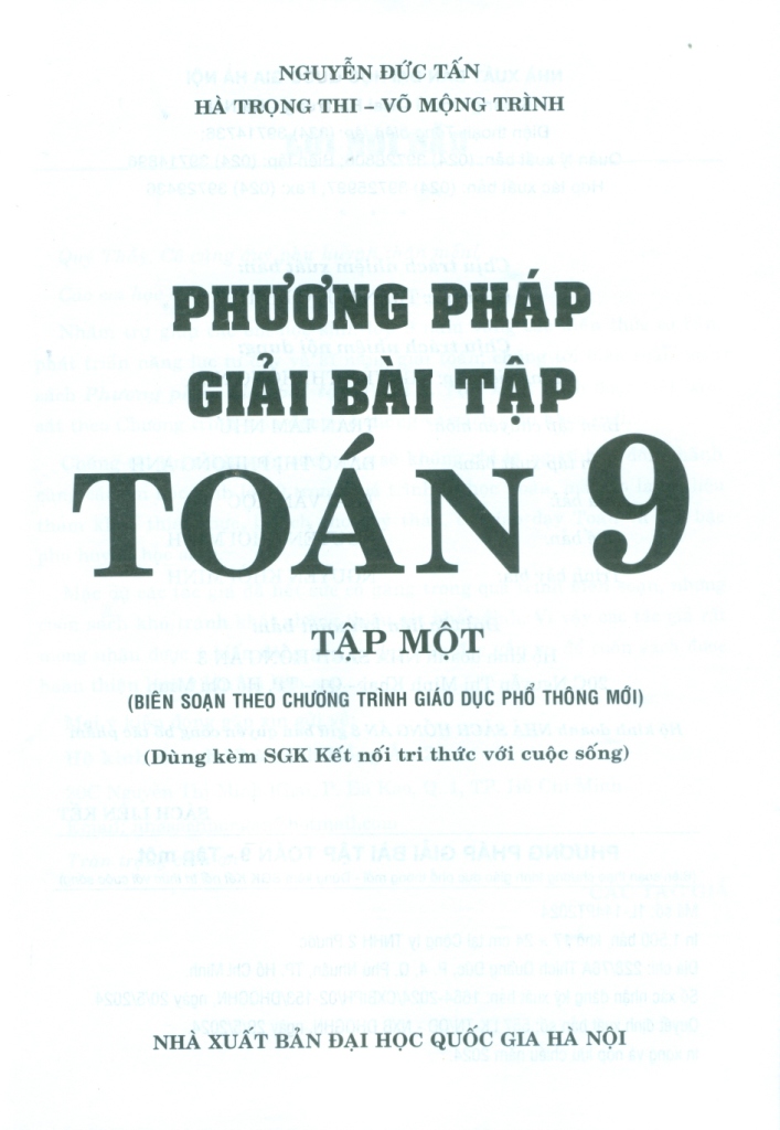Bo
						
										
										Phuong Phap Giai Bai Tap Toan 9 - Tap 1 (Bien Soan Theo Chuong Trinh GDPT Moi - Dung Kem SGK Ket Noi Tri Thuc Cuoc Song)