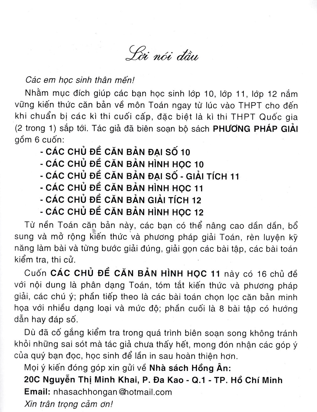 bộ phương pháp giải các chủ đề căn bản hình học 11 (dùng chung cho các bộ sgk hiện hành)