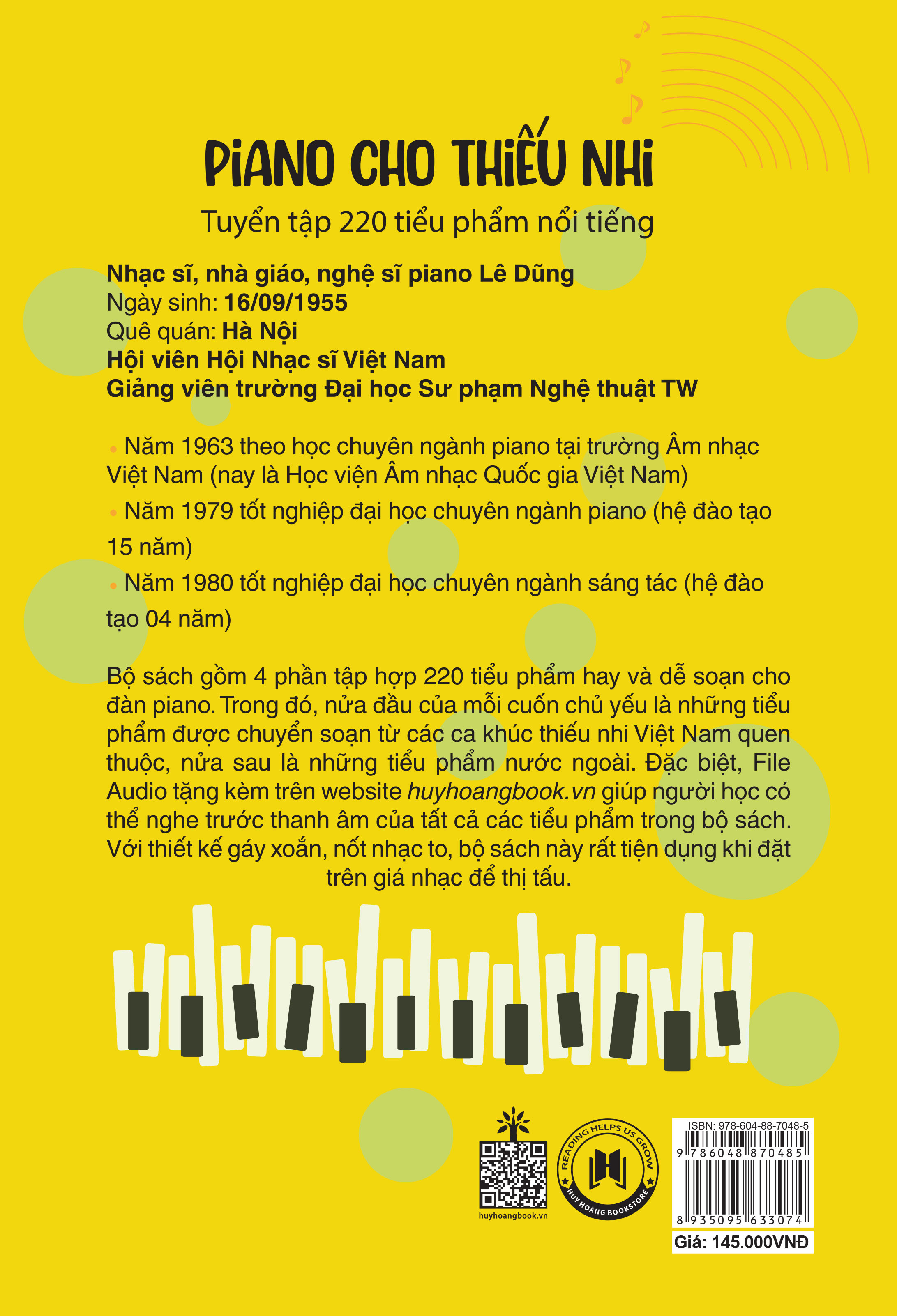 bộ piano cho thiếu nhi - tuyển tập 220 tiểu phẩm nổi tiếng - phần 2 (kèm file audio) (tái bản 2023)