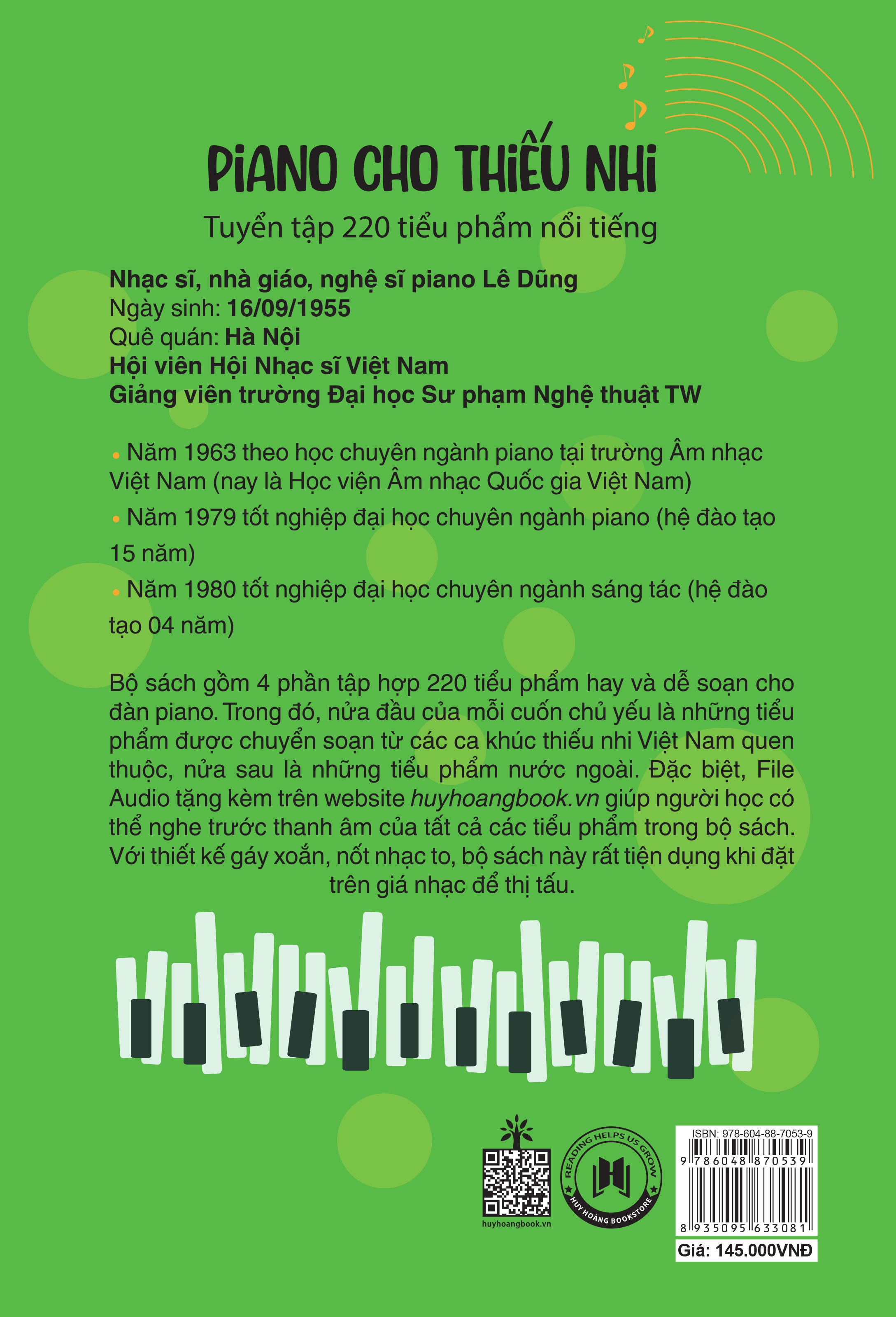 bộ piano cho thiếu nhi - tuyển tập 220 tiểu phẩm nổi tiếng - phần 3 (kèm file audio) (tái bản 2023)