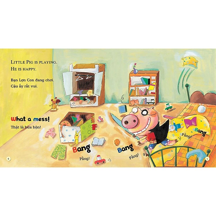 Bo
						
										
										Playtime In English - Level 4 - Little Pig's Room - Can Phong Cua Lon Con