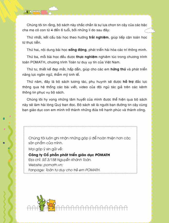 bộ pomath - toán tư duy cho trẻ em 4-6 tuổi - tập 4