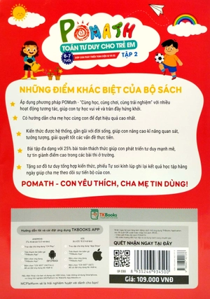 bộ pomath - toán tư duy cho trẻ em 6 - 7 tuổi (tập 1 + 2) (bộ 2 tập)