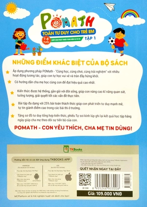 bộ pomath - toán tư duy cho trẻ em 7 - 8 tuổi (tập 1 + 2) (bộ 2 tập)