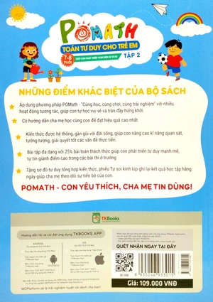 bộ pomath - toán tư duy cho trẻ em 7 - 8 tuổi (tập 1 + 2) (bộ 2 tập)