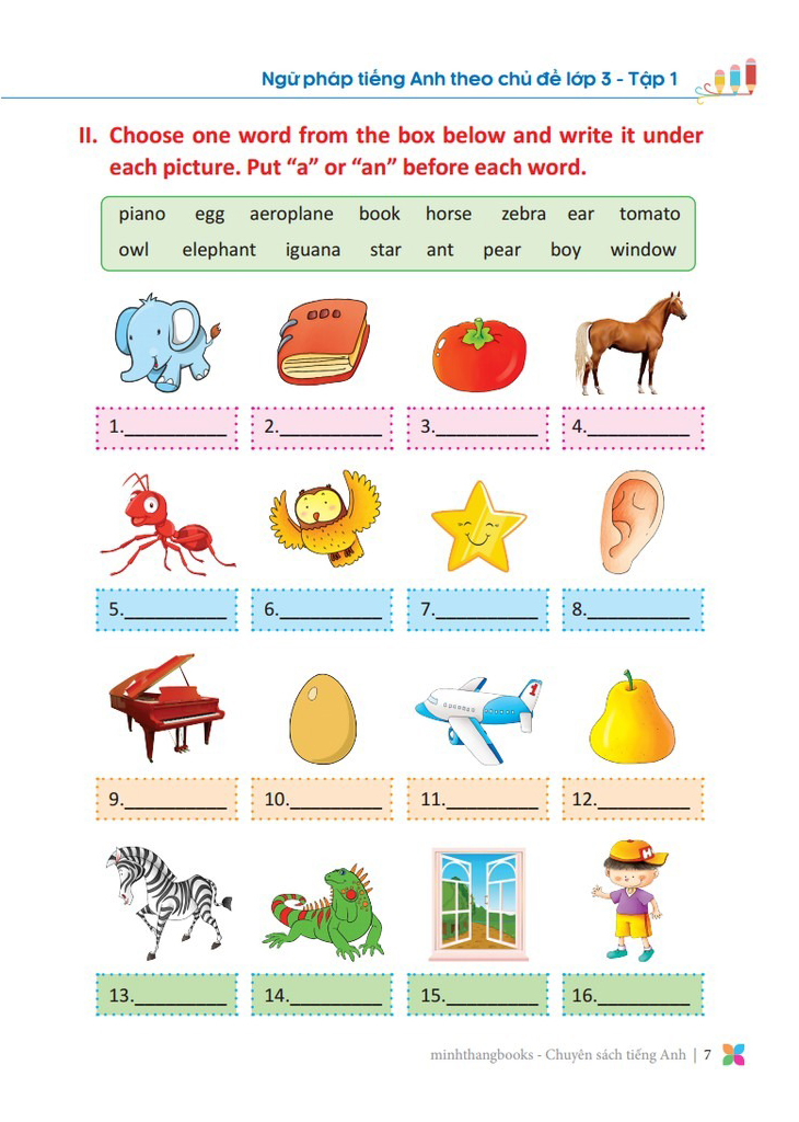 bộ primary grammar - ngữ pháp tiếng anh theo chủ đề lớp 3 - tập 1 (tái bản 2024)
