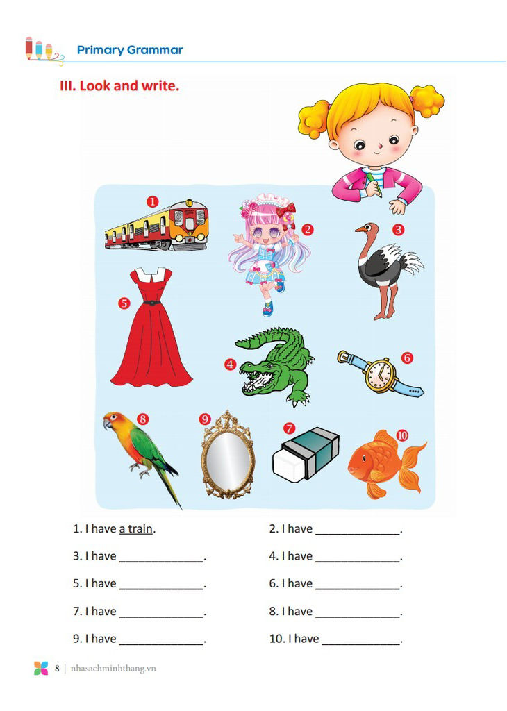 bộ primary grammar - ngữ pháp tiếng anh theo chủ đề lớp 3 - tập 1 (tái bản 2024)