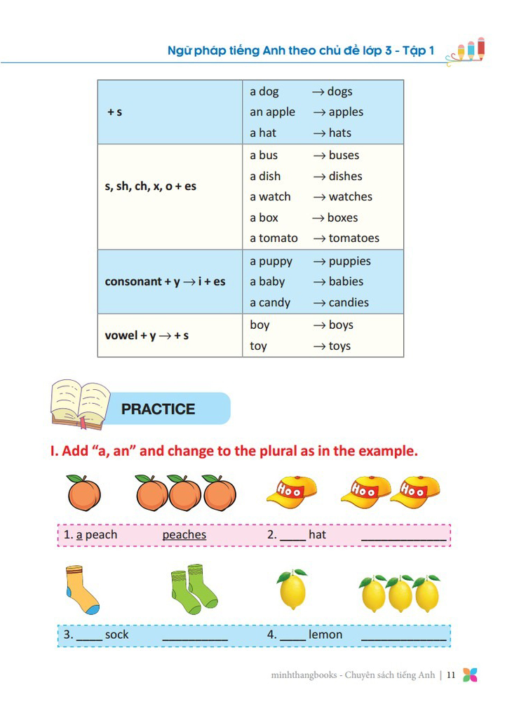 bộ primary grammar - ngữ pháp tiếng anh theo chủ đề lớp 3 - tập 1 (tái bản 2024)